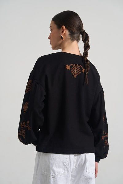 Сорочка з рушниковою вишивкою (1, M, Black terra, чорний) RM4320-26DB*-*3476 фото від українського бренду RicaMare