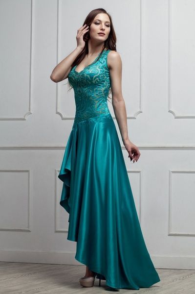 Ошатне плаття на випускний (5, S, Turquoise, бірюзовий) RM193-15VP*-*2202 фото від українського бренду RicaMare