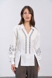 Приталенная рубашка с вышивкой (10, S, Milk, молочний) RM4353-26DB*-*3857 фото от украинского бренда RicaMare