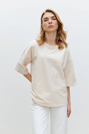 Футболка жіноча Minimalism (5, XL-2XL, Gream, бежевий) RM4180-24DF*-*1054 фото від українського бренду RicaMare