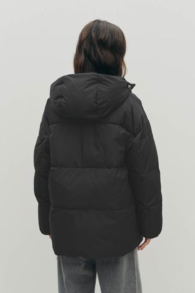 Жіночий пуховик з капюшоном (11, S-M, Dark anthracite, чорний) RM4211-24DJ*-*3006 фото від українського бренду RicaMare