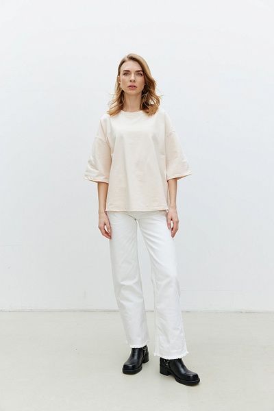 Футболка жіноча Minimalism (5, XL-2XL, Gream, бежевий) RM4180-24DF*-*1054 фото від українського бренду RicaMare