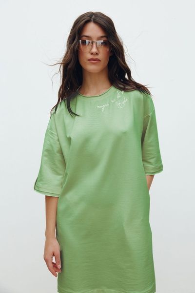 Трикотажна сукня-футболка (7, S-M, Cool match, зелений) RM4202-24DD*-*1528 фото від українського бренду RicaMare