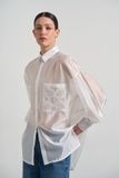 Рубашка женская удлиненная с вышивкой на карманах (10, L, milk embroidery, молочний) RM4280-25DB*-*3226 фото от украинского бренда RicaMare