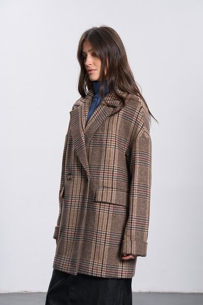 Демісезонне картате пальто (13, XS, brun tartan) RM4370-26DJ*-*3891 фото від українського бренду RicaMare