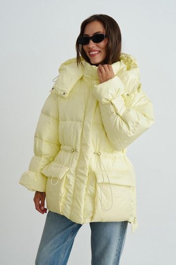 Зимова жіноча куртка екопух (11, S, Lemon icecream, жовтий) RM4301-25DJ*-*3266 фото від українського бренду RicaMare