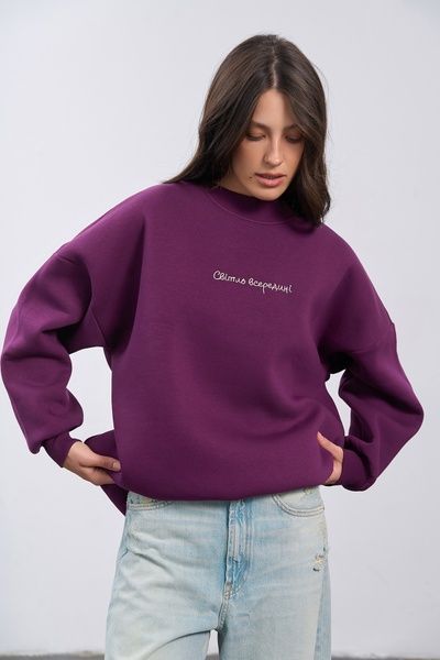 Світшот з вишивкою Світло всередині (11, S, Amaranth bloom, бордовий) RM4356-26DC*-*3670 фото від українського бренду RicaMare