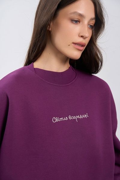 Світшот з вишивкою Світло всередині (11, S, Amaranth bloom, бордовий) RM4356-26DC*-*3670 фото від українського бренду RicaMare