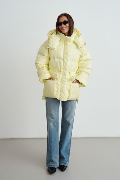 Зимова жіноча куртка екопух (11, S, Lemon icecream, жовтий) RM4301-25DJ*-*3266 фото від українського бренду RicaMare