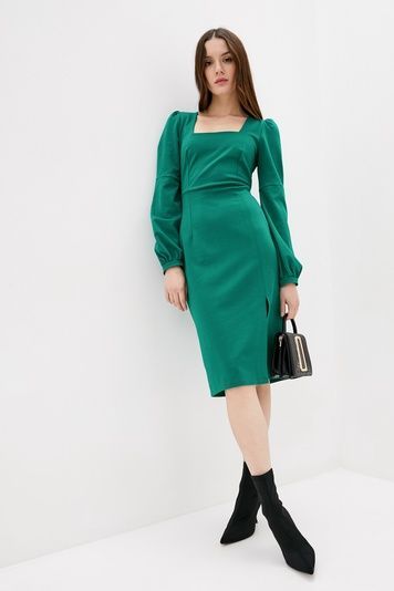 Коктейльна сукня-футляр міді (12, S, Emerald, зелений) RM2369-21VP*-*2006 фото від українського бренду RicaMare