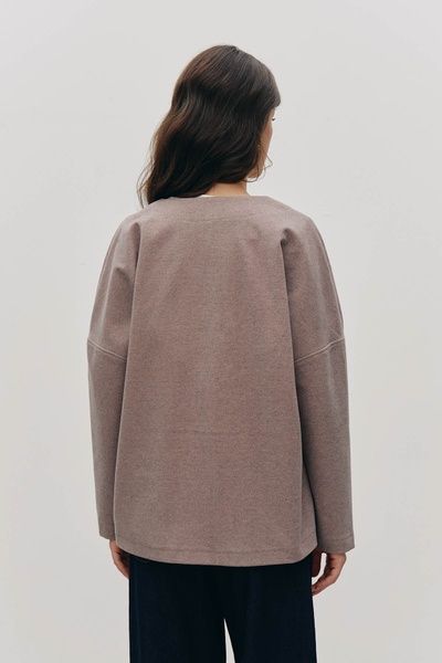 Теплый кардиган с брошкой (5, S-M, Sandstone, бежевий) RM4222-25DJ*-*680 фото от украинского бренда RicaMare