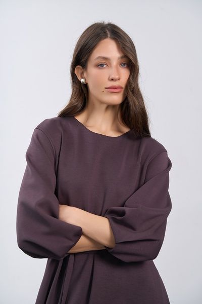 Сукня базова міді (11, S, Liqueur chocolates, коричневий) RM4355-26DD*-*3644 фото від українського бренду RicaMare