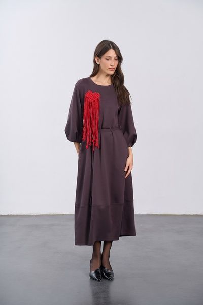 Сукня базова міді (11, S, Liqueur chocolates, коричневий) RM4355-26DD*-*3644 фото від українського бренду RicaMare
