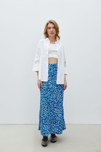 Спідниця міді з принтом (4, S, Blue print, мультиколор) RM4183-24DU*-*1351 фото від українського бренду RicaMare