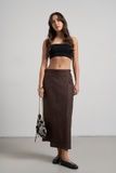 Юбка на запах миди (11, XS-S, Dark chocolate, коричневий) RM4322-26DU*-*3297 фото от украинского бренда RicaMare
