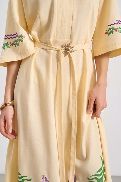 Літня сукня з льону з декором (6, S, Sunshine yellow, жовтий) RM4331-25DD*-*3560 фото від українського бренду RicaMare