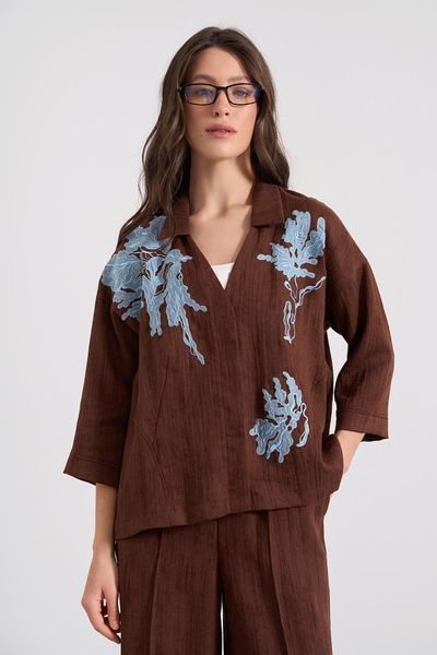 Костюм з аплікацією (11, S, Earth tones, коричневий) RM4313-26VS*-*3528 фото від українського бренду RicaMare