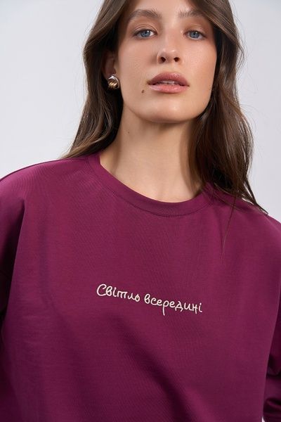 Футболка з вишивкою Світло всередині (11, XS-S, Festival fuchsia, бордовий) RM4357-26DF*-*3680 фото від українського бренду RicaMare