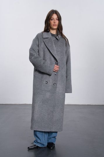 Демісезонне двобортне пальто (9, M, Gray, сірий) RM4368-1-26DJ*-*3880 фото від українського бренду RicaMare