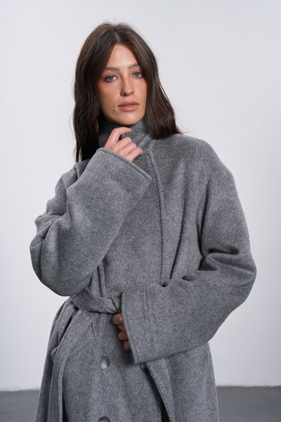 Демісезонне двобортне пальто (9, M, Gray, сірий) RM4368-1-26DJ*-*3880 фото від українського бренду RicaMare