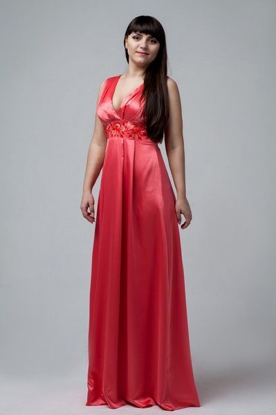 Вишукана довга сукня (2, M, Coral, кораловий) RM196-15VP*-*2197 фото від українського бренду RicaMare