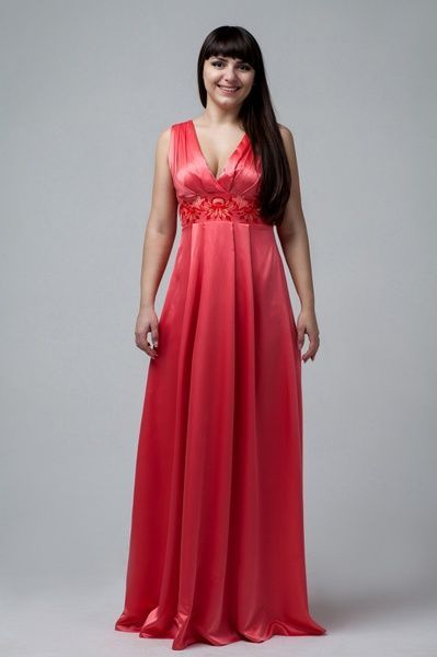 Вишукана довга сукня (2, M, Coral, кораловий) RM196-15VP*-*2197 фото від українського бренду RicaMare
