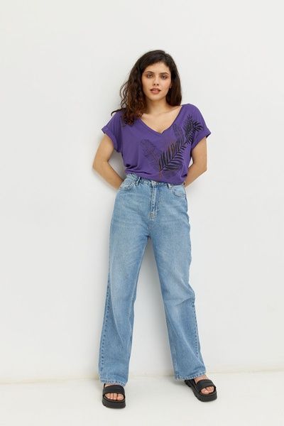 Футболка з V-подібним вирізом (12, S, blackberry, фіолетовий) RM4091-23DF*-*1137 фото від українського бренду RicaMare
