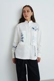 Рубашка с вышивкой украинских символов (12, S, Blue embroidery, молочний) RM4292-25DB*-*2997 фото от украинского бренда RicaMare