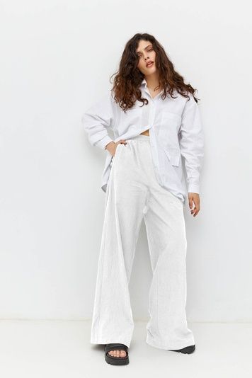 Женские широкие брюки (10, S, white, білий) RM4087-23DP*-*346 фото от украинского бренда RicaMare