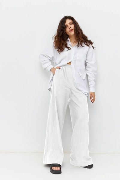 Женские широкие брюки (10, S, white, білий) RM4087-23DP*-*346 фото от украинского бренда RicaMare