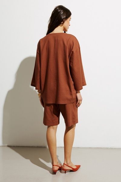 Літній костюм із шортами (11, M, Terra rossa, коричневий) RM4272-25DS*-*1823 фото від українського бренду RicaMare