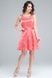 Ошатна коротка сукня з поясом (2, M, Coral, кораловий) RM927-15VC*-*3036 фото від українського бренду RicaMare