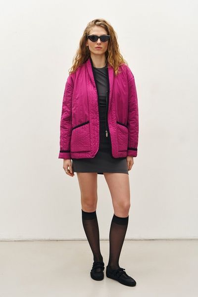 Легка куртка з поясом (12, S, Crocus, бордовий) RM4246-25DJ*-*596 фото від українського бренду RicaMare