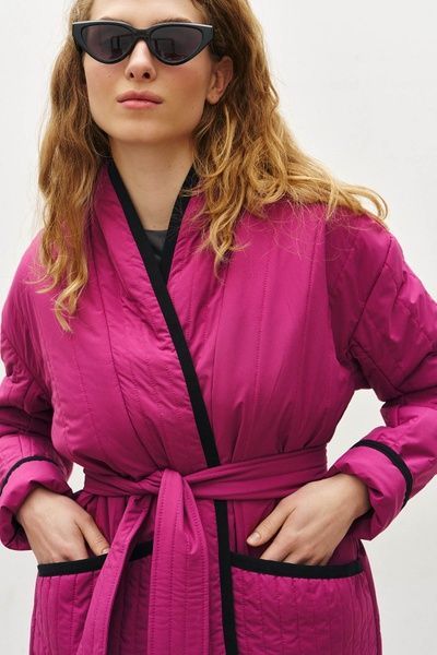 Легка куртка з поясом (12, S, Crocus, бордовий) RM4246-25DJ*-*596 фото від українського бренду RicaMare