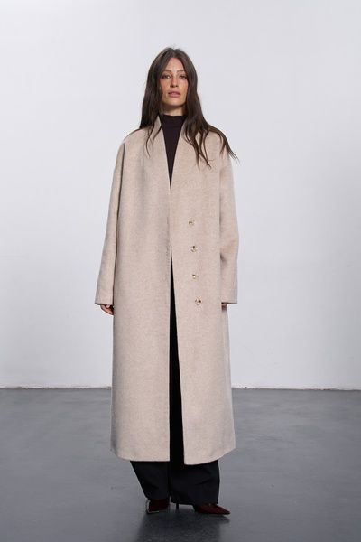 Жіноче пальто з коміром-стійкою (5, M, Beige, бежевий) RM4369-26DJ*-*3824 фото від українського бренду RicaMare