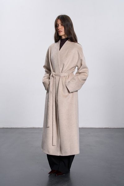 Жіноче пальто з коміром-стійкою (5, M, Beige, бежевий) RM4369-26DJ*-*3824 фото від українського бренду RicaMare