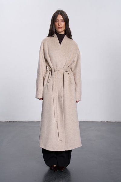 Жіноче пальто з коміром-стійкою (5, M, Beige, бежевий) RM4369-26DJ*-*3824 фото від українського бренду RicaMare