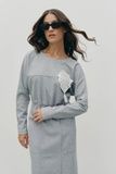 Тепла сукня міді з брошкою (9, S, Stone, сірий) RM4217-24VC*-*1616 фото від українського бренду RicaMare