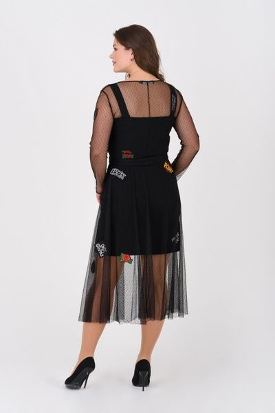 Вечірня сукня з гіпюром, великі розміри (1, XL, black, чорний) RM1935-B-19VP*-*1706 фото від українського бренду RicaMare