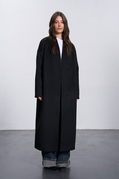 Жіноче пальто-халат (1, M, Black, чорний) RM4369-1-26DJ*-*3886 фото від українського бренду RicaMare