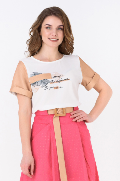 Женская футболка из льна с принтом